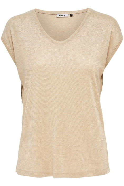 Only onlsilvery s/s v neck lurex top jrs
